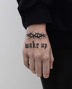 Gothic Lettering Tattoo — Tattoo AI template